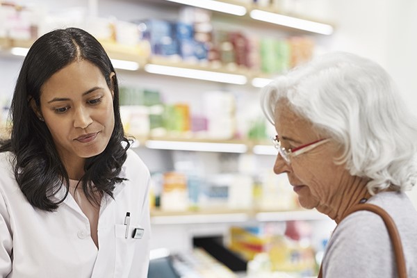 pharmacist and patient